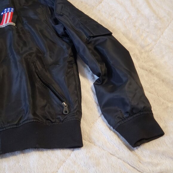 Harley-Davidson Jacket Black White stripes RN 103819 CA 03402 Womens Size Large - Picture 2 of 16